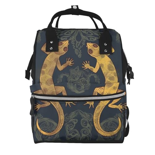 Sac à dos à langer Gecko multifonction noir en taille unique pour maternité