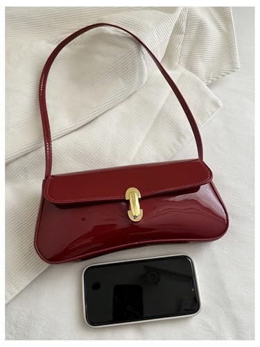 Floerns Women's Vintage Leather Shoulder Bag Top Handle Flap Underarm Hobo Handbag4