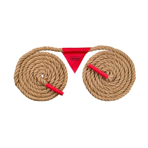 Idena 40382 - Seilspiel Tauziehen Outdoor, Länge 6 m, Durchmesser 20 mm, abnehmbare Flagge, verstärkte Enden, Gartenspiele für Erwachsene und Kinder ab 5 Jahren