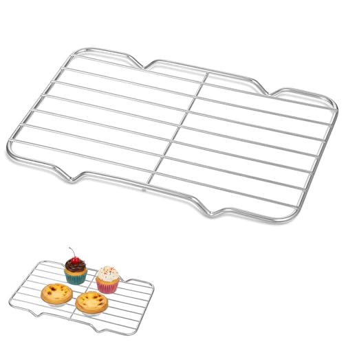 LXUEJIE Edelstahl Abkühlgitter, Rechteckig Auskühlgitter Kuchengitter Edelstahl Gitter 21.5×13.5cm Kuchenrost Grillgitter Pralinengitter zum Braten Backen Grillen Kühlen Auskühlen