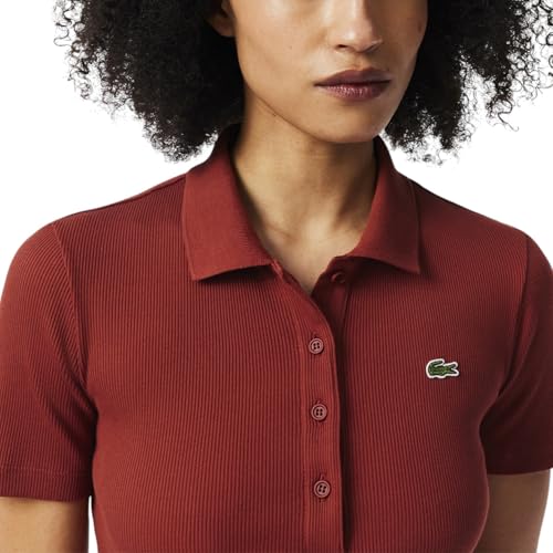 Image of Lacoste Women's Long Ribbed Cotton Polo Dress
