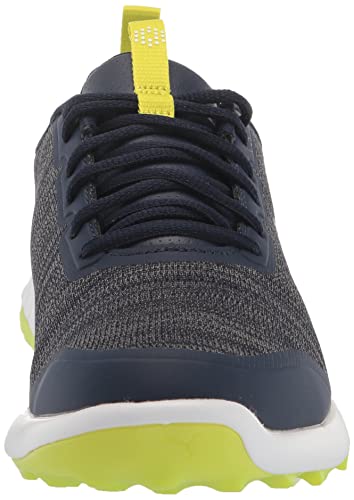 PUMA Puma Golf Men's Fusion PRO Golf Shoe, Peacoat-Puma Silver-Limepunch, 7