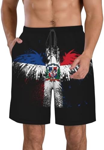 Men's Beach Shorts Dominican Republic Eagle Flag Surf Pants Swimm...