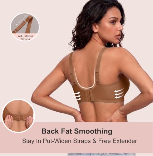 Image of Seamless Wireless Bra for Women | No Underwire Deep V Invisible T-Shirt Bra | 360 Support | Adjustable Straps | Soft Comfortable Everyday Bra