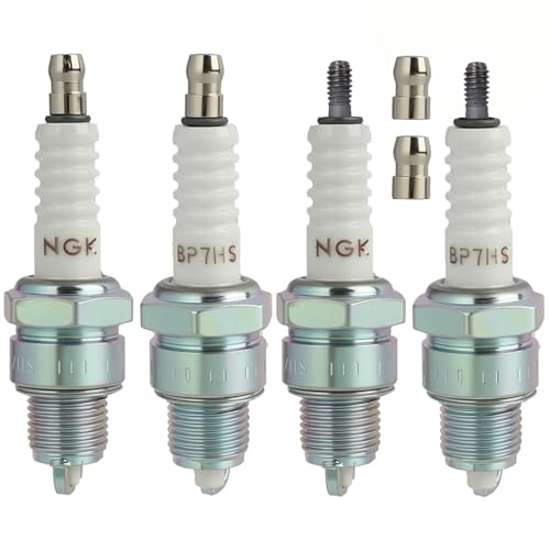 4 PCS BP7HS 5111 Zündkerzen, Zündkerzen für Roller, Mopeds und Motorräder mit Entstörung für Optimierte Motorleistung und Effiziente Zündung