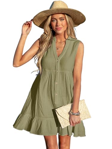 Image of CUPSHE Women Swimsuit Coverup 100% Cotton Ruffle Hem Beach Cover Up Dresses