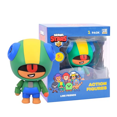 P.M.I. Brawl Stars Action Figure | 4.5" Collectible Toy with Movable Arms & Legs | Includes Leon, Crow, Spike, or Colt (Random) | Official Licensed Merchandise for Gamers & Fans