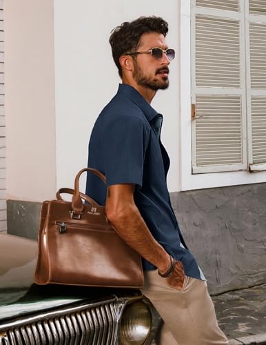 PJ PAUL JONES Mens Short Sleeve Button Down Shirts Casual Stylish Wrinkle-Free Untuckit Dress Shirt4