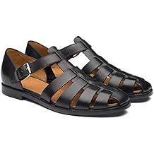 European and Amenrican Mens Fisherman Sandals,Summer Leather Casual Baotou Breathable Fisherman Shoes.