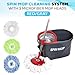 Simpli-Magic 360° Spin Mop and Bucket with Wringer – 10,000 Spin Cycles – 3 High-Absorbent Microfiber Replacement Heads – Mop and Bucket Set for All Types Floor Cleaning