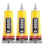 3Pcs E-8000 - Multipurpose Glue, Contact Adhesive, Transparent E8000 Bonding Agent - 3PC Super Bonding Agent for Phone, Jewelry, Glass, Wood, Metal, Fabric - Multi-Functional Adhesive Solution (15ml)