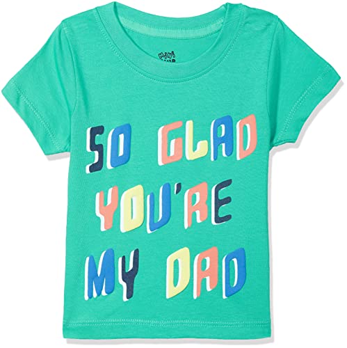 Image of miniklub Boys Green Printed Round Neck T-Shirt