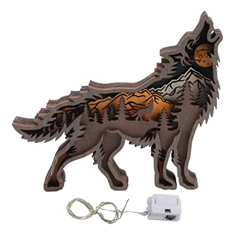 Estatua de Tótem de Lobo de Madera en 3D Cover