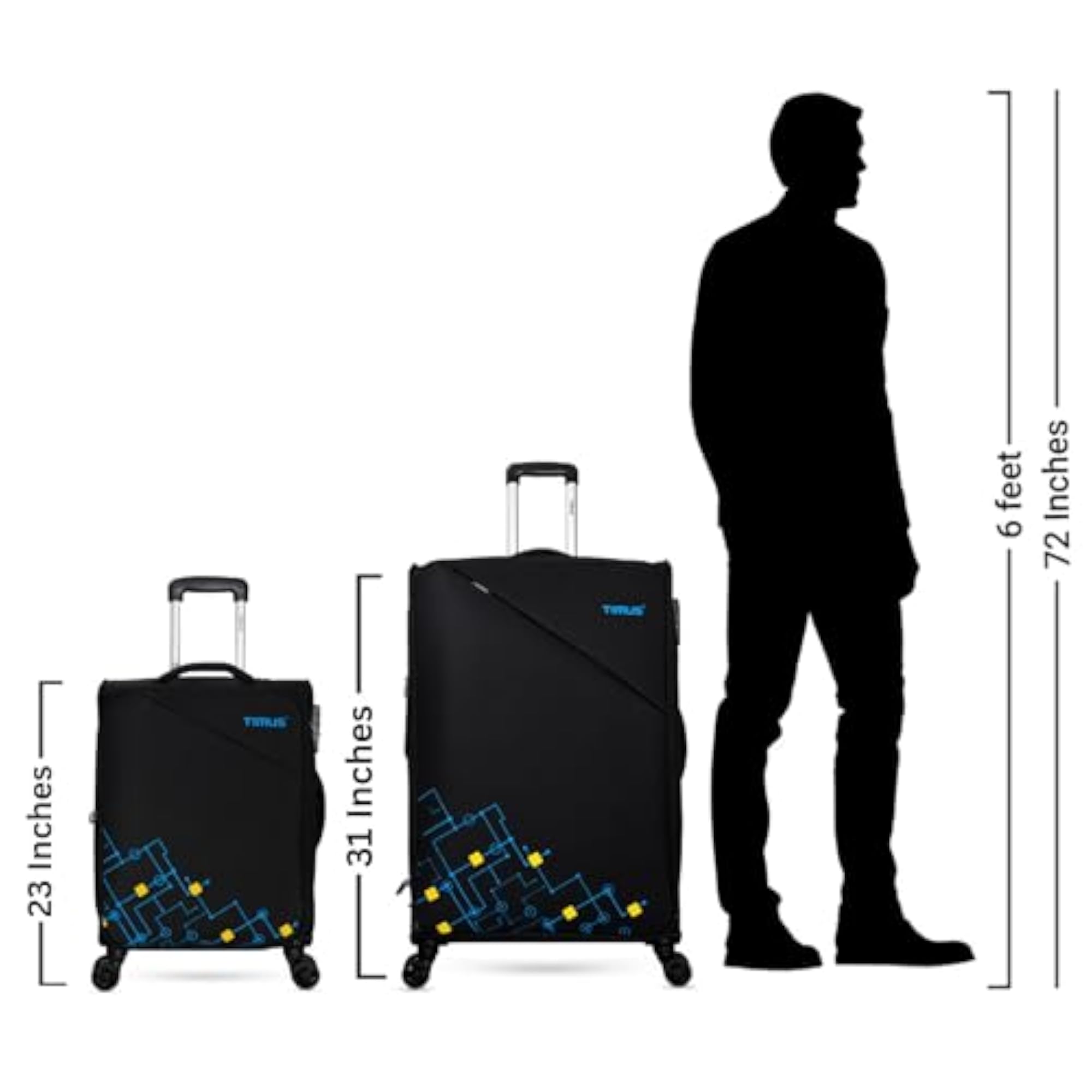 Stylish Check-in Travel Trolley Luggage Combo Set