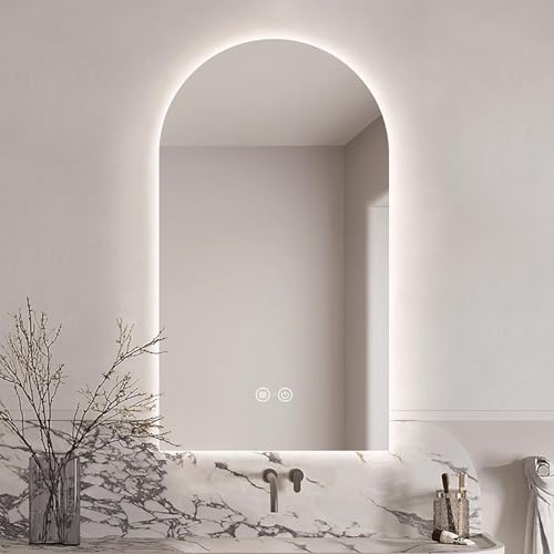 Miroir de salle de bain arqué DEL à intensité variable 3 couleurs - 3