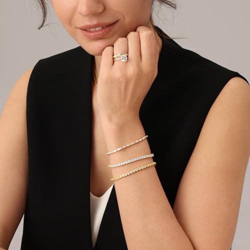 18K Gold Plated Moissanite Tennis Bracelet For Women | 2MM Width Classic Baguette Cut Moissanite Bracelet | Moissanite Stacking Dainty Bracelets for Brides4