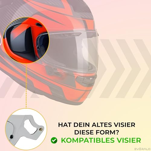 Everalo Kompatibel mit Arai Rx7v Visier - Vas v - Chaser X - Rx7x - Quantum X - Quantic - Signet X - Defiant X - Concept X - Profile V - Qv Pro Vas - Helmvisier Pinlock Ready (Photochromatic)