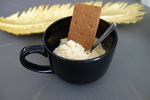 Large Jumbo Ceramic 22Oz Mugs For Cappuccino, Coffee, Latte, Cereal, Ice Cream, Etc., Set Of 4, Black #TOP2
