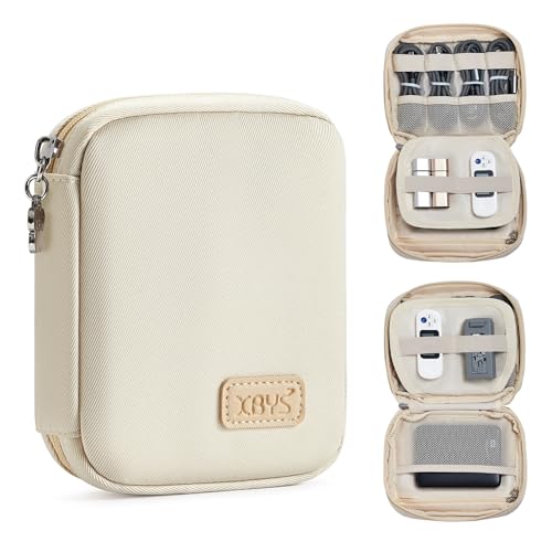 Linpr Travel Cable Organizer, Electronics Organizer Travel Case,Beige,Small