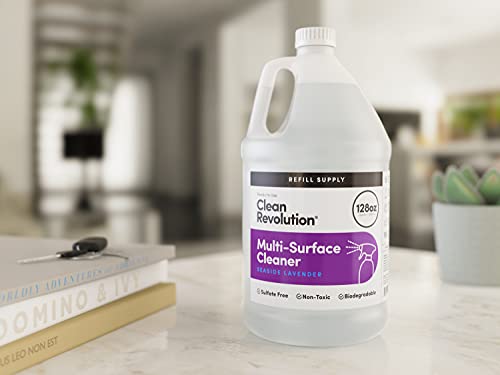 Image of Clean Revolution Multi Surface Cleaner Refill Supply, Non-Toxic, Eco-Friendly & Plant-Based, Ready to Use, Seaside Lavender, 128 Fl Oz (1 Gallon)