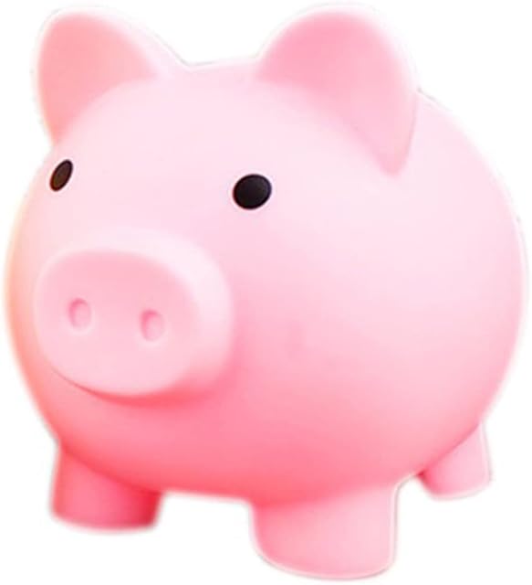 Piggy Bank for Kids Adults, Vinyl Pig Money Box Saving Coin Boxes Gifts Cute Coin Money Box Saving Coins Cash Birthday Present Gifts for Boys Girls Kids Toddlers Adults(Pink)