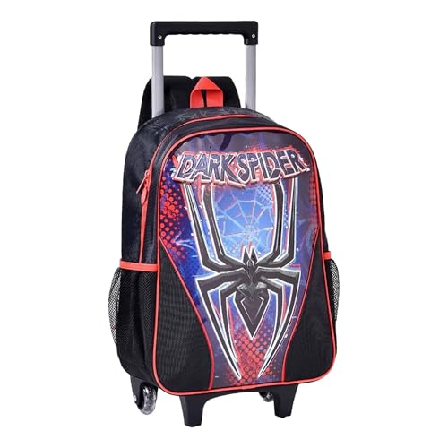 Mochila Escolar de Carrinho Dark Spider Oficial Clio Style 2026 Rodinhas + Alça Retrátil 42cm