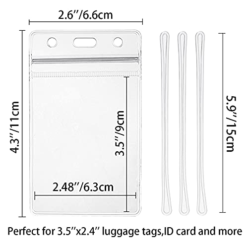 Clear Luggage Tags Bag Tag Holder Identification Id Card Badge Holder With Clear Luggage Tag Loop Straps (12) #TOP1