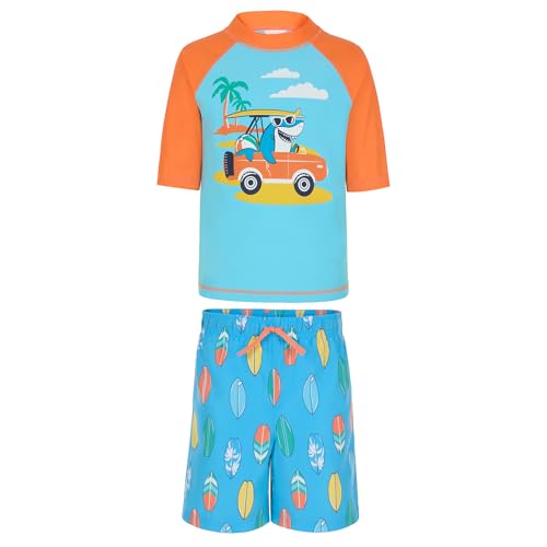 Image of Saint Eve Kids 2 Piece Swim Suit Short & Trunks Set with UPF 50+ Protection - Rash Guard Swimsuit Top & Shorts Sets for Boys