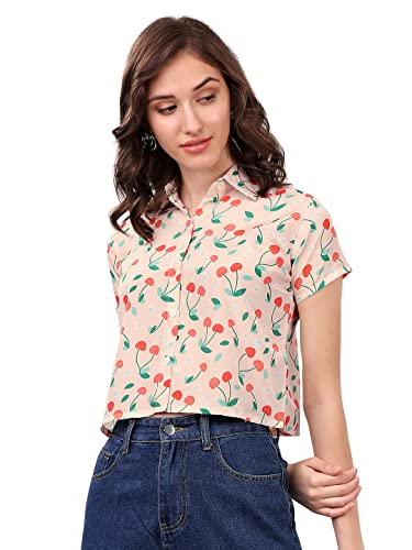 Image of SXV Cherry Printed Crop Shirt