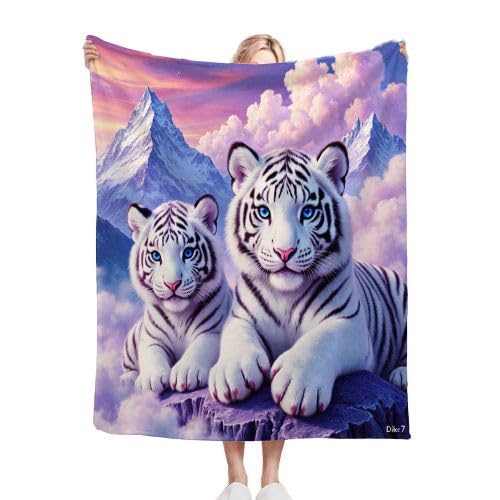 Plaid polaire 220x240 tigre pour lit king size couette couverture