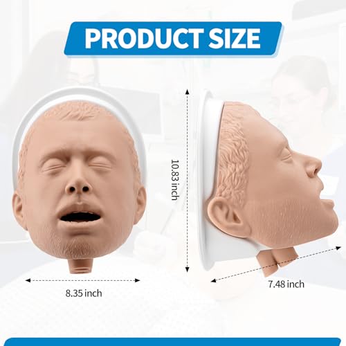 Image of PER4MANCE Airway Management Set for Adult - Intubation Simulation Head with Detachable Base, Ideal for Practicing Oral Pharyngeal Airway and Nasal Pharyngeal Airway Intubation