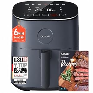 Cosori Airfryer, Max 230°C, 4,7L 7-in-1 Heißluftfritteuse