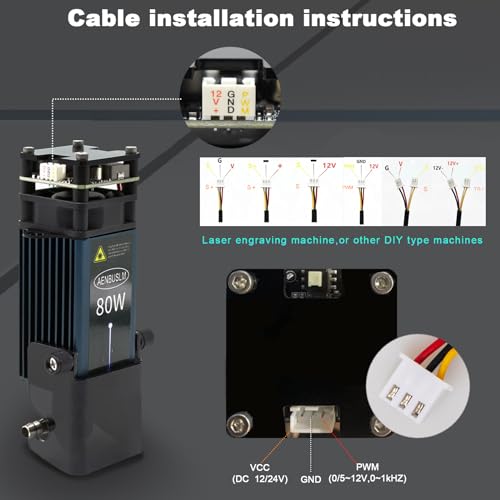 Módulo a laser com assit de ar, módulo laser de 80 W para cortador a laser e máquina de gravação a l