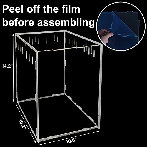 winemana Reptile Terrarium Aquarium Breeding Tank, 14.5" x 10.5" x 10" Acrylic Tarantula Enclosure Feeding Box Insect Habitat for Tarantula Spider Snake Lizard Hermit Crab Insect - Image 3