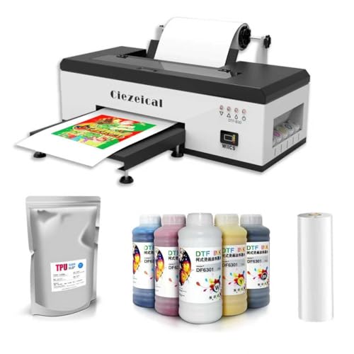DE Ship DTF Drucker A3 1390 eignet Sich sehr gut für kleine Unternehmen, Heimwerker Arbeiter und Anfänger Gestalten Sie Kleidung Schuhe Hüte und Taschen mit unverwechselbarem Design (Tinte und Pulver)