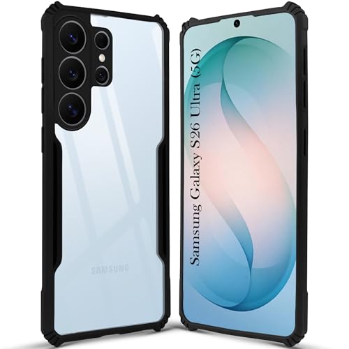 Image of Jkobi Hybrid Back Cover Case for Samsung Galaxy S26 Ultra (Shockproof with Polycarbonate Clear Panel | Professional Black)