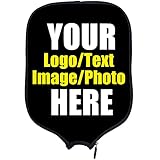 DUNHUANG Personalized Pickleballs Paddles Cover Rackets Cover Holder, Add Your Text/Photo/Image/Logo, Fits Most Paddles, Rackets