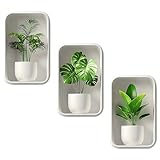 Simsky 3 Stück 3D Wandtattoo Blumen, Selbstklebende Wandsticker für Wohnzimmer, Badezimmer &...
