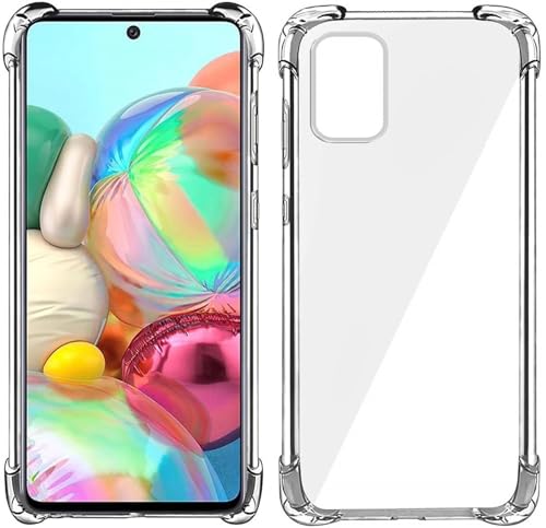 Image of BOXXO Flexible Back Cover for Samsung Galaxy A71 | Back Cover Transparent Clear Shockproof Case Four Corner Protection | Slim Protective Mobile Phone Cover for Samsung Galaxy A71