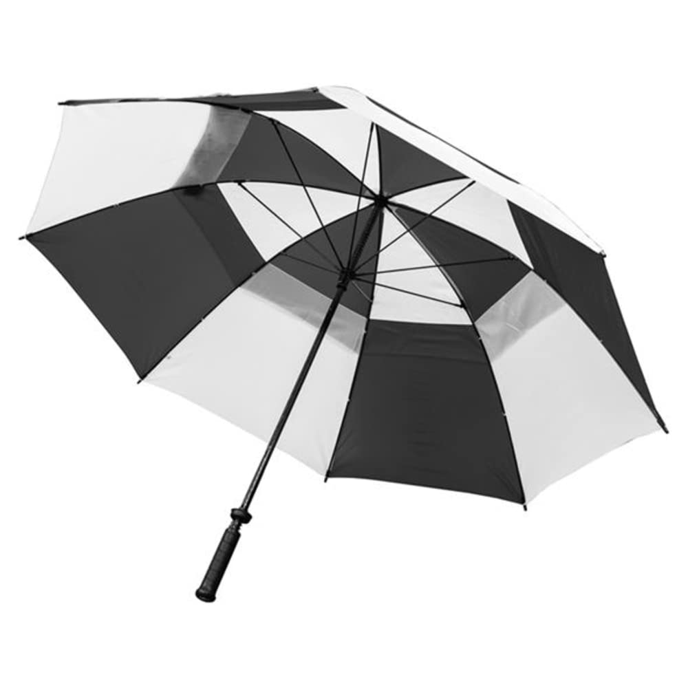 Longridge - Deluxe Windproof - Black/White Golf Umbrella