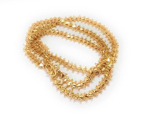 Image of CUTE GOLD 1 Gram Micro Gold Plated & Copper Traditional Designer Fashion Jewellery Chain for Women