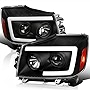 Spec-D Tuning Black Projector Headlights LED Sequential Signal Switchback Compatible with 2004-2015 Nissan Titan, 2004-2007 Nissan Armada Left + Right Pair Headlamps Assembly