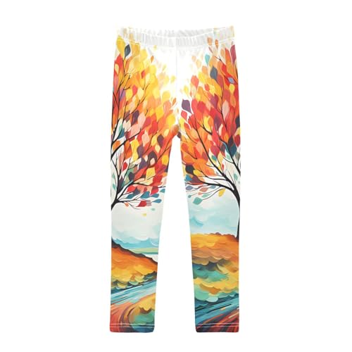 Bolaz Toddler Girls Leggings Printed Yoga Pants Leggings Colorful Tree River for Kids