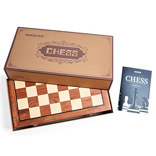 Vamslove Z2108 Chess Set Large 16''/42Cm Folding Wooden Board thumb #8