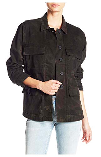 True Religion Womens Military Coated Jacket, S, Black