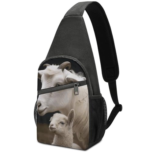 Bolso cruzado casual con diseño de oveja para mujer y hombre miniatura 1