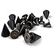 100pcs/set 9.5mm Black Cone Spikes Screwback Studs DIY Craft Cool Rivets Punk (Matte Black)
