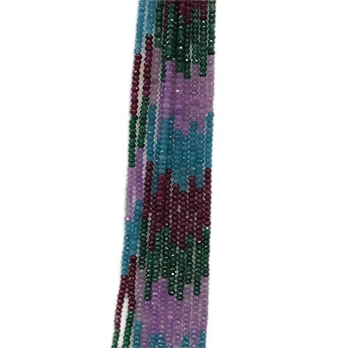 Bijoux en pierre naturelle classique vintage délicats 3 x 4 mm rubis saphirs émeraudes petites graines perlées for collier tour de cou Tony Chain – (couleur : 3 x 4 mm agate noire) décoration de la ch