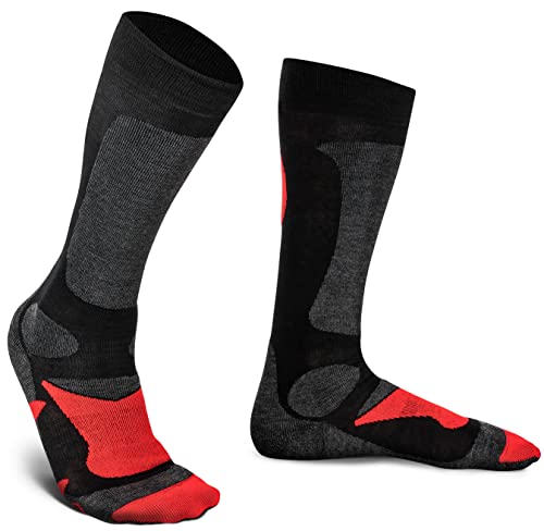 Piarini 2 Paar Unisex Skisocken Skistrumpf Herren Damen Wintersport Snowboard atmungsaktive...