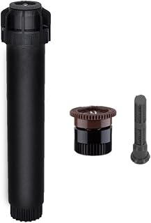 Jotekonoby Cabezal de aspersor con patrón de pulverización ajustable 0-360 grados Cobertura Sistema de riego subterráneo para jardín césped paisaje riego (marrón)